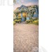 Tło fotograficzne „Niebieski domek wśród żółtych tulipanów” | E852